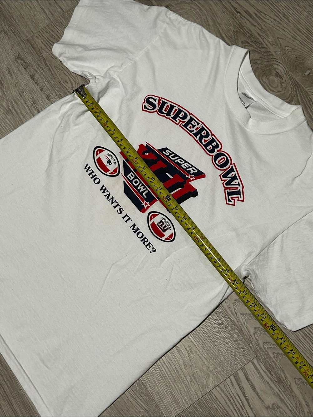 Vintage 2008 Super Bowl X-LII Patriots Vs Giants Graphic T-Shirt - Picture 4 of 4